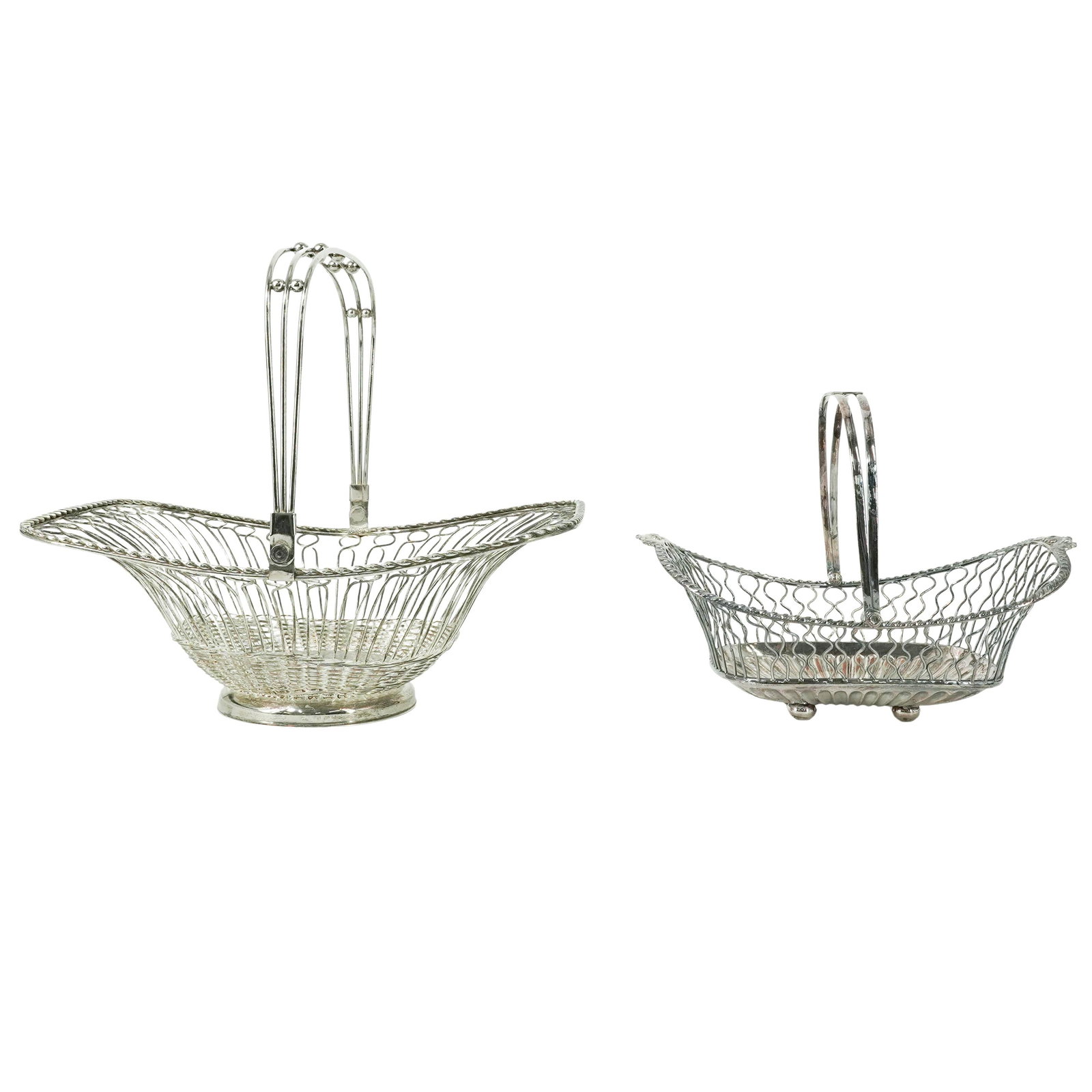 (2 pc) Antique Silver Plated Bread Baskets - 2