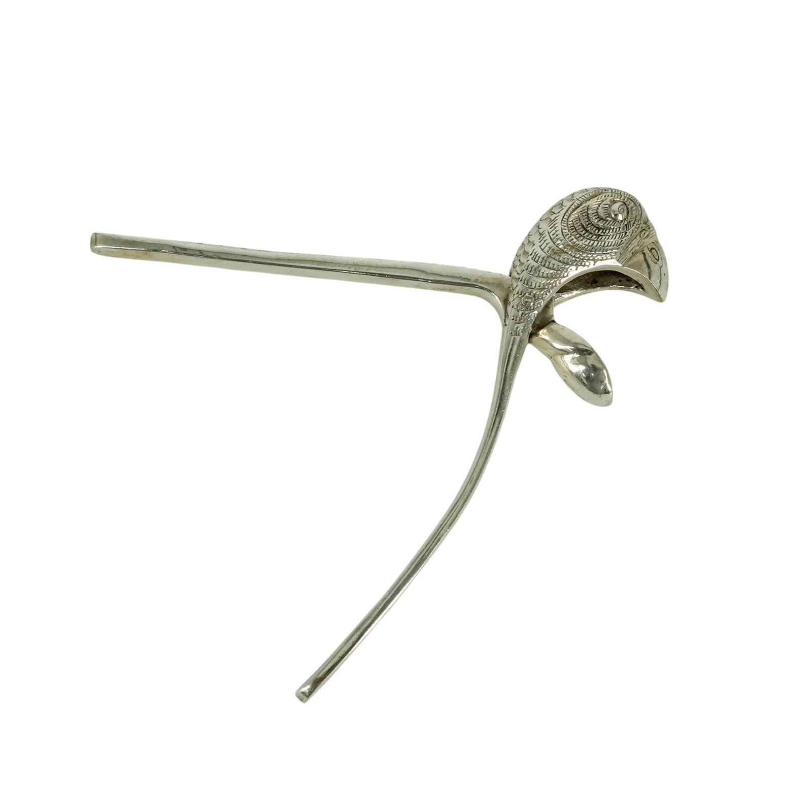 Vintage Silver Plated Parrot Head Nutcracker - 2
