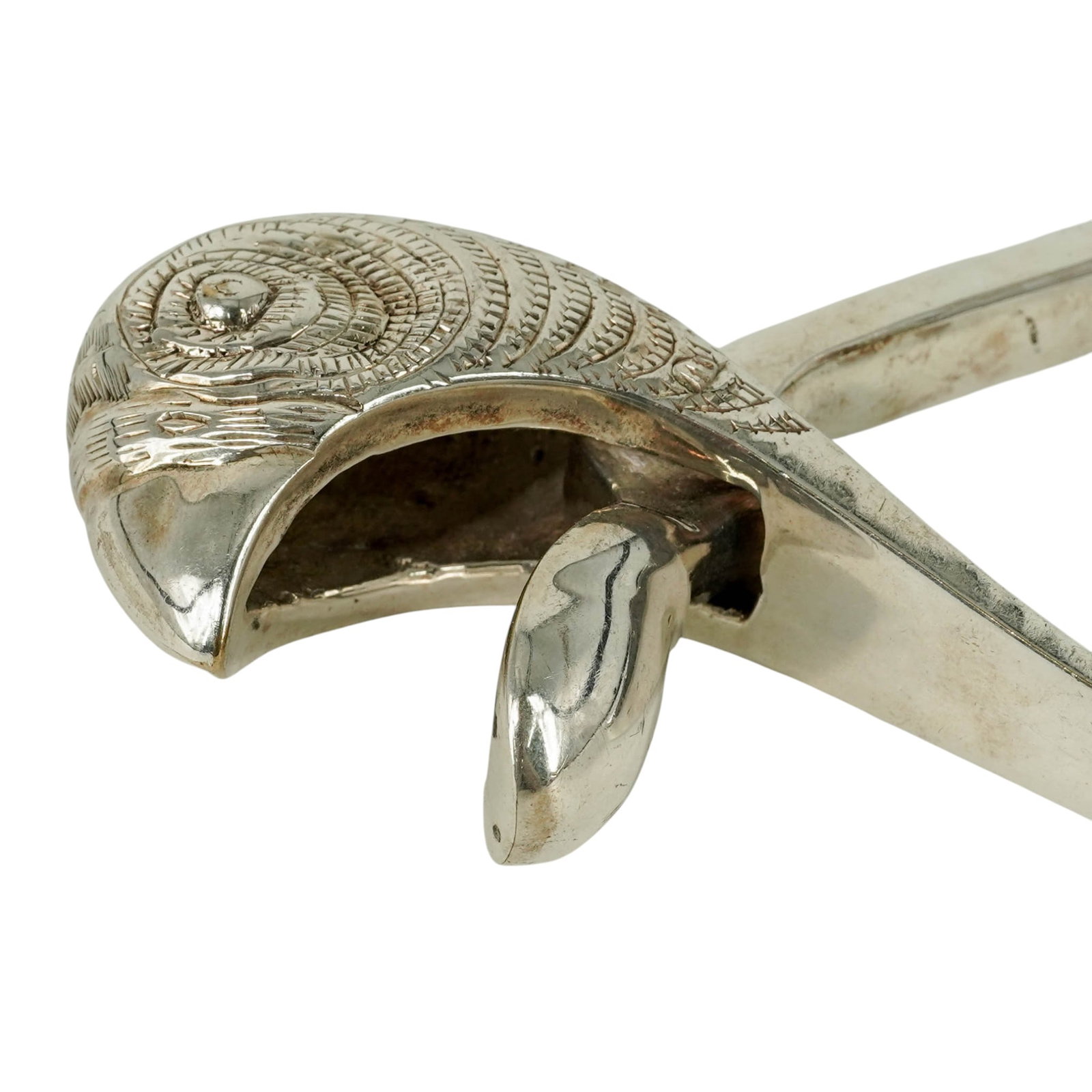 Vintage Silver Plated Parrot Head Nutcracker - 3