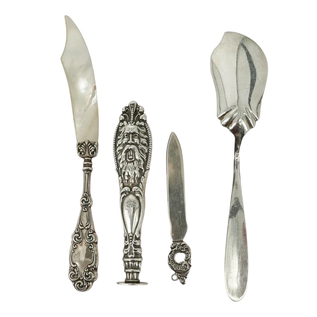 (4 pc) Antique Sterling Silver Items - 4