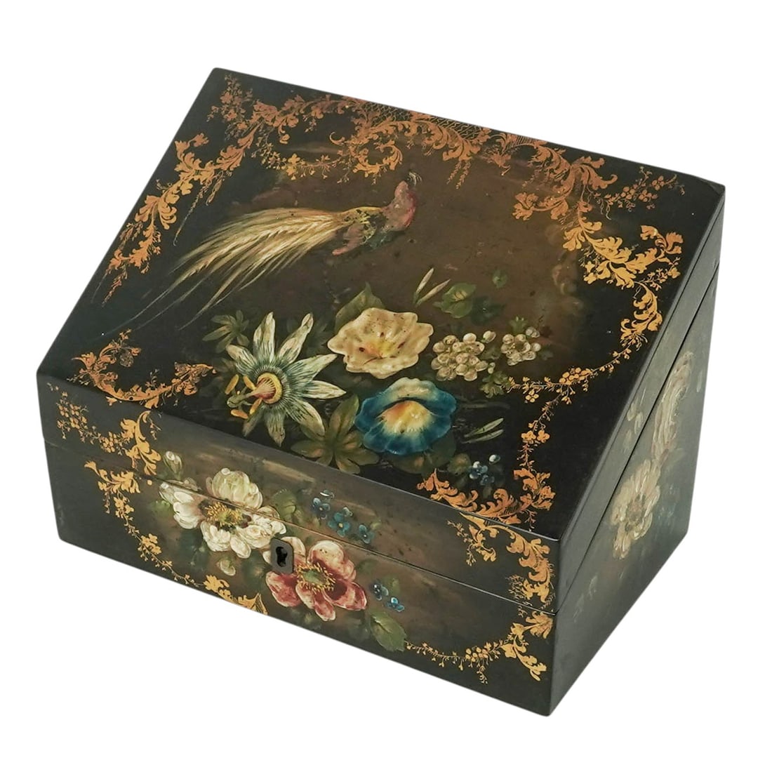 Antique Paper Mache Painted Stationery Box (1 of 18)