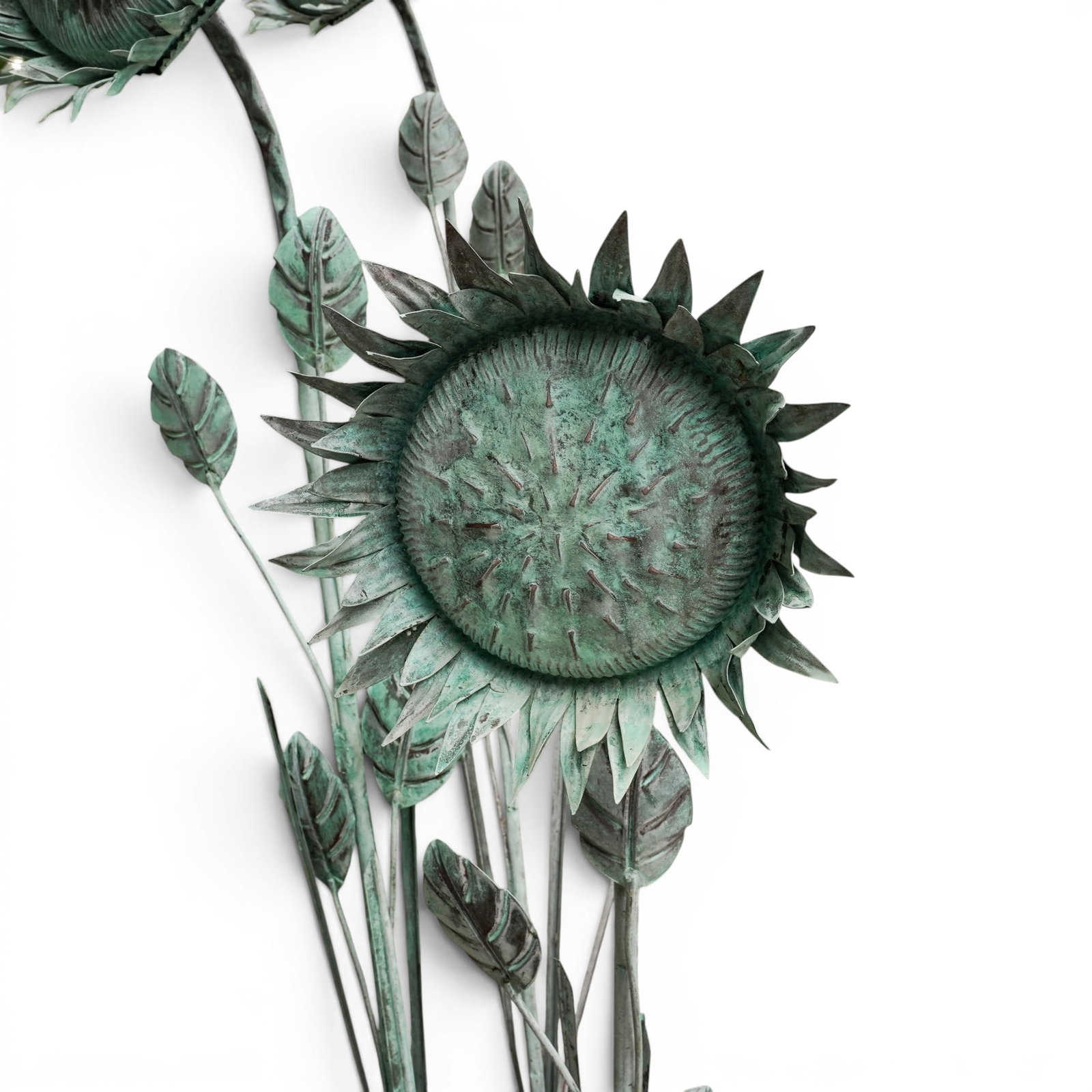 Vintage Copper Sunflowers Garden Sculpture - 5