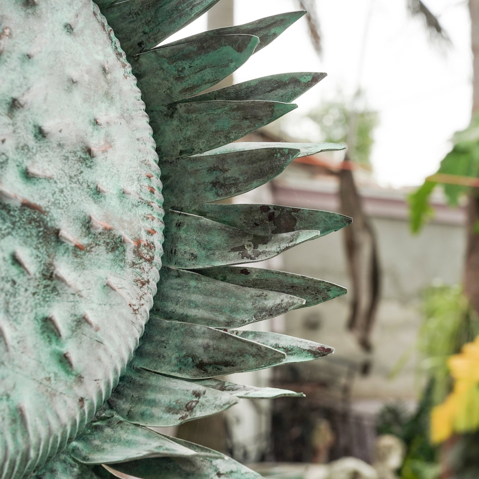 Vintage Copper Sunflowers Garden Sculpture - 8