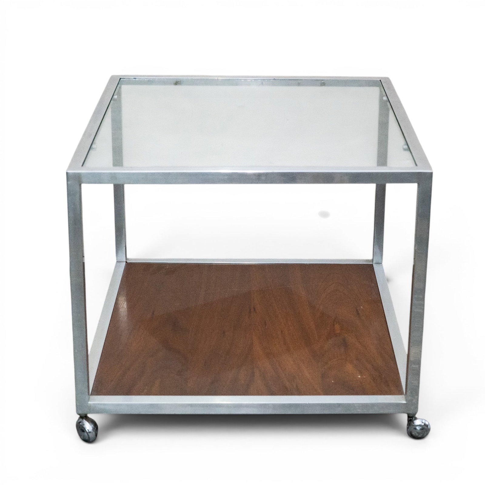 Milo Baughman Chrome Cube Side Table - 2