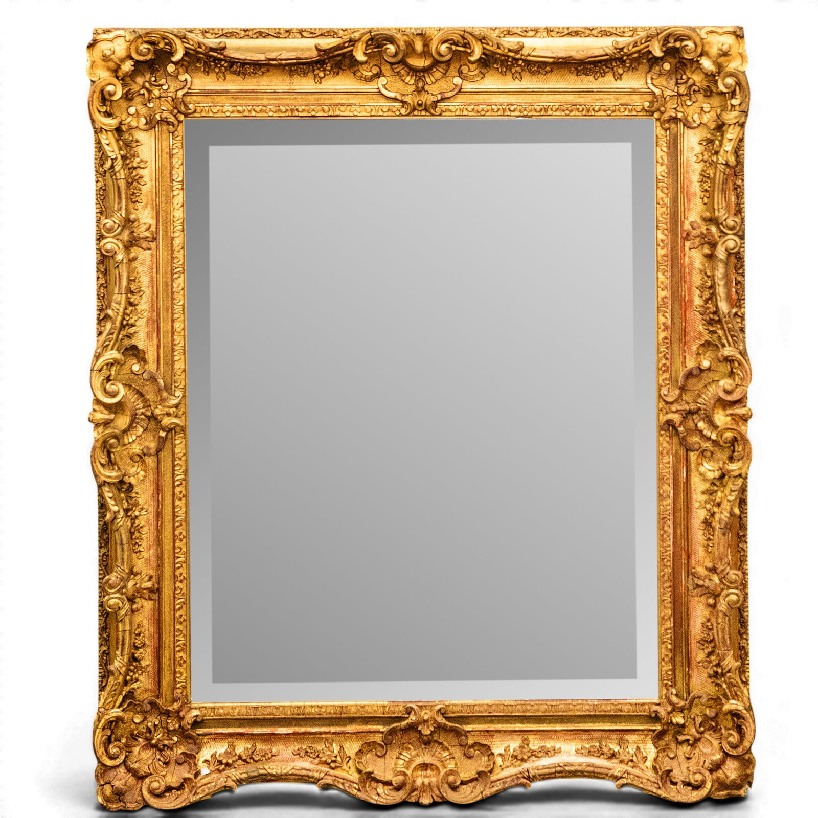 Large Antique Carved Gilt-Wood Mirror (1 of 7)