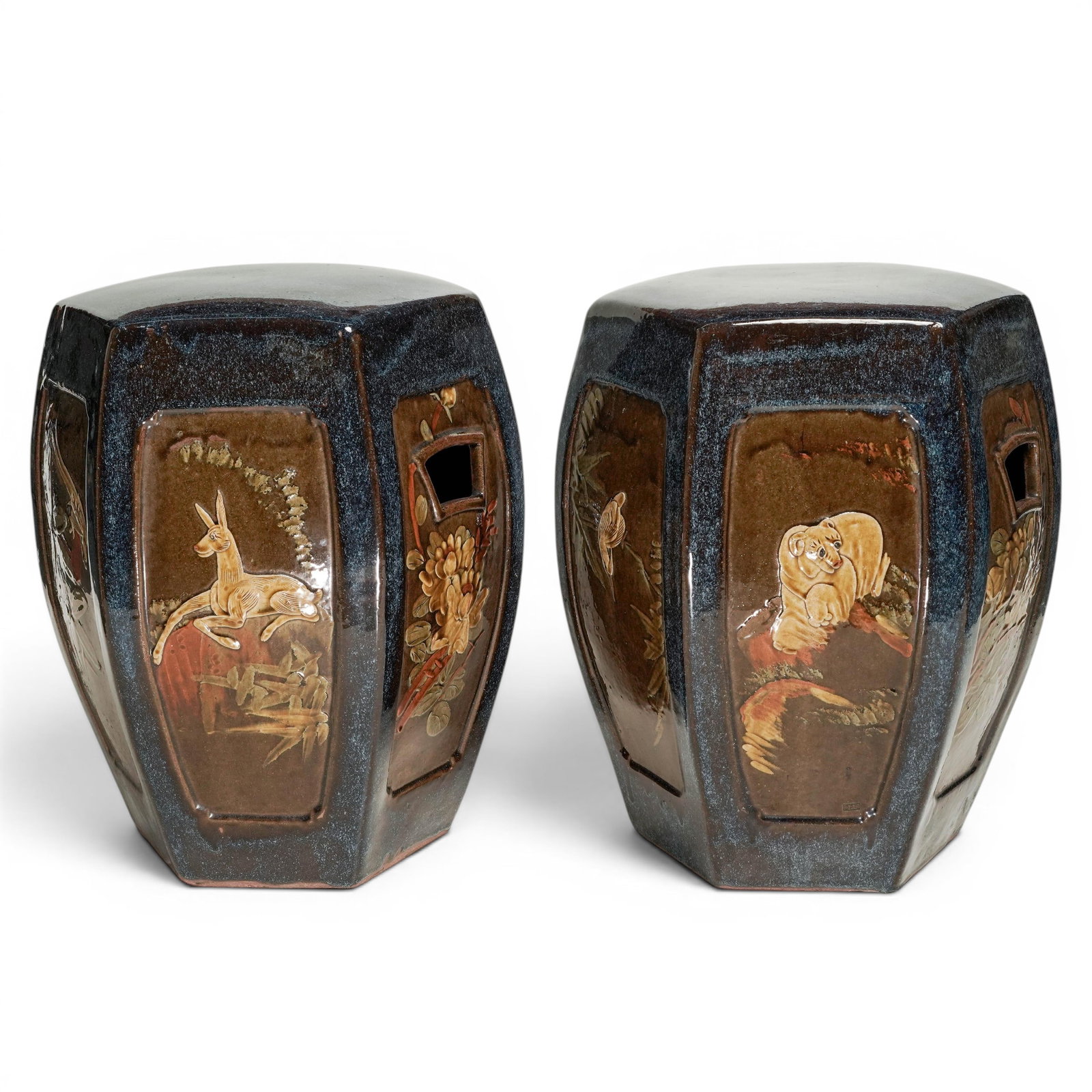 Pair of Chinese Ceramic Garden Stools (1 of 11)