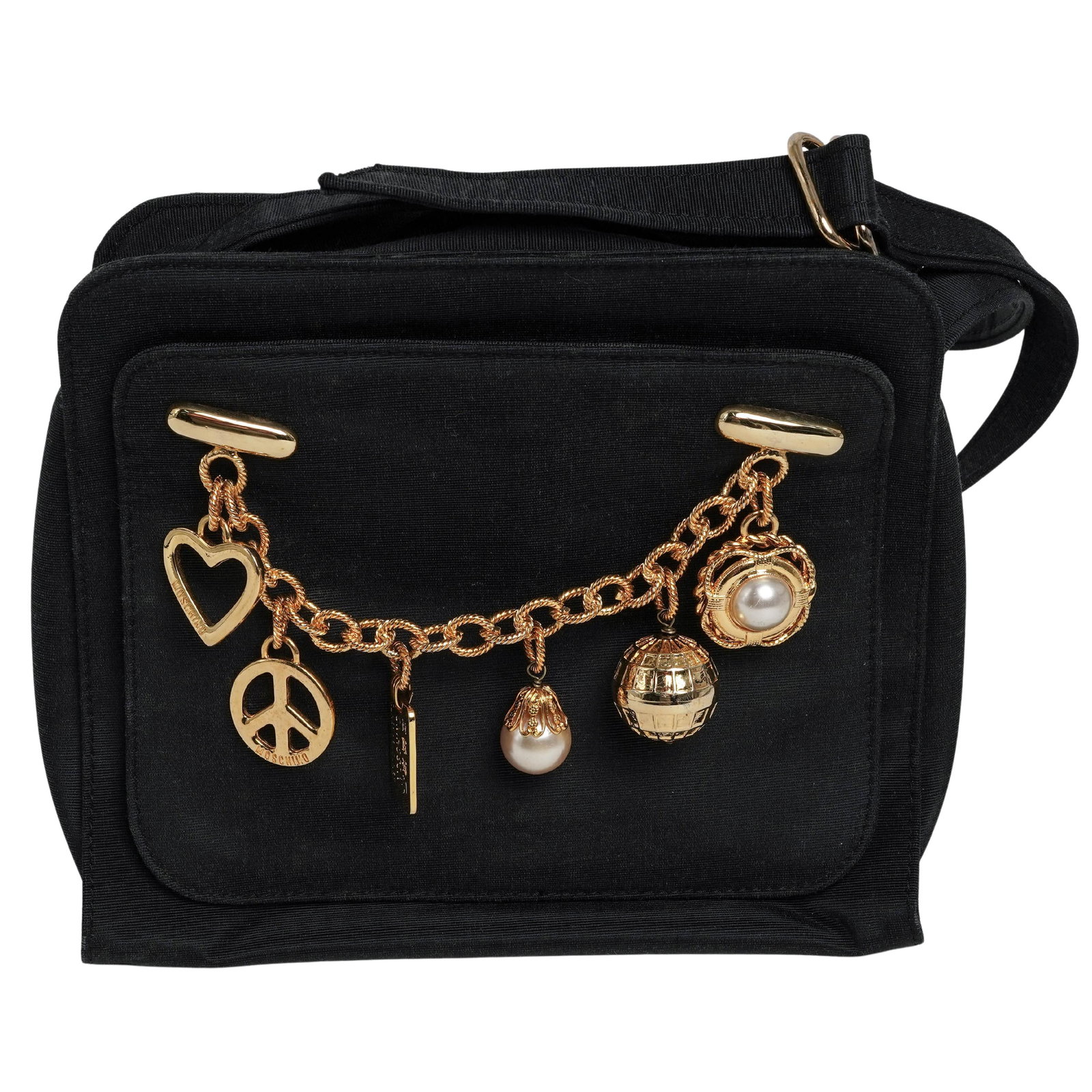 Vintage Black Moschino Redwall Canvas Shoulder Bag (1 of 11)