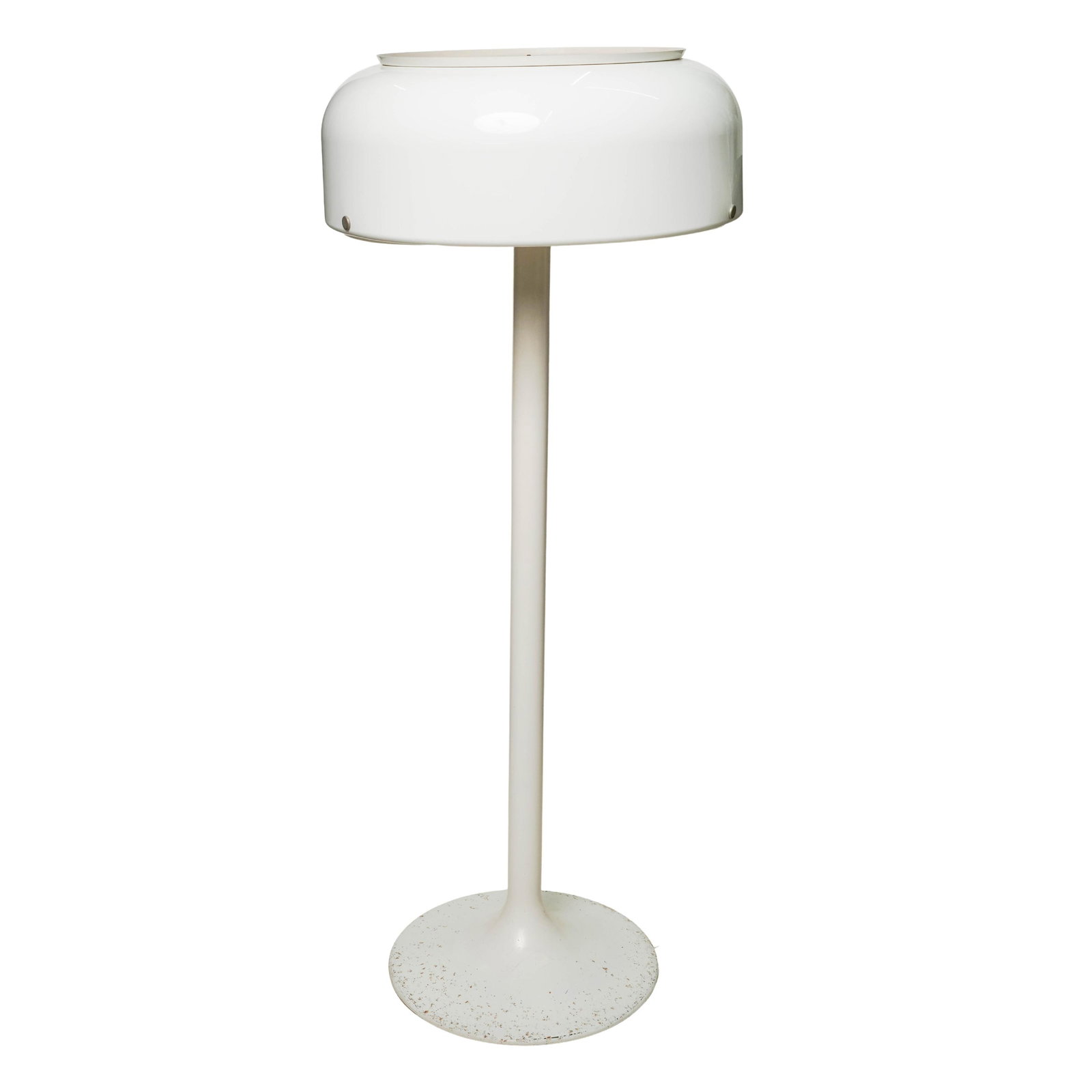 Atelje Lyktan x Anders Pehrson, 'Knubbling,' Floor Lamp: Atelje Lyktan x Anders Pehrson, 'Knubbling,' Floor Lamp Mid-20th Century, Sweden Mid-century modern floor lamp with white lacquered metal tulip-form base and domed shade, designed by Anders Pehrson fo