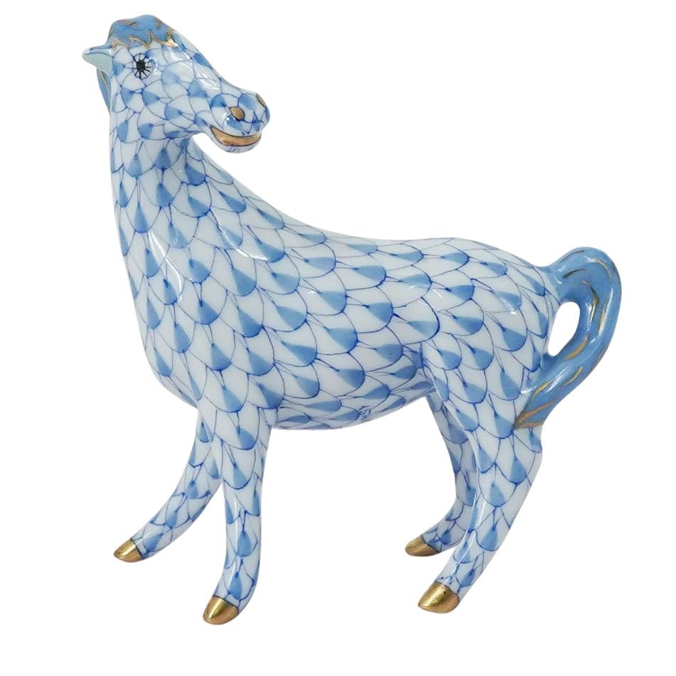 Herend Blue Fishnet Porcelain Horse (1 of 12)