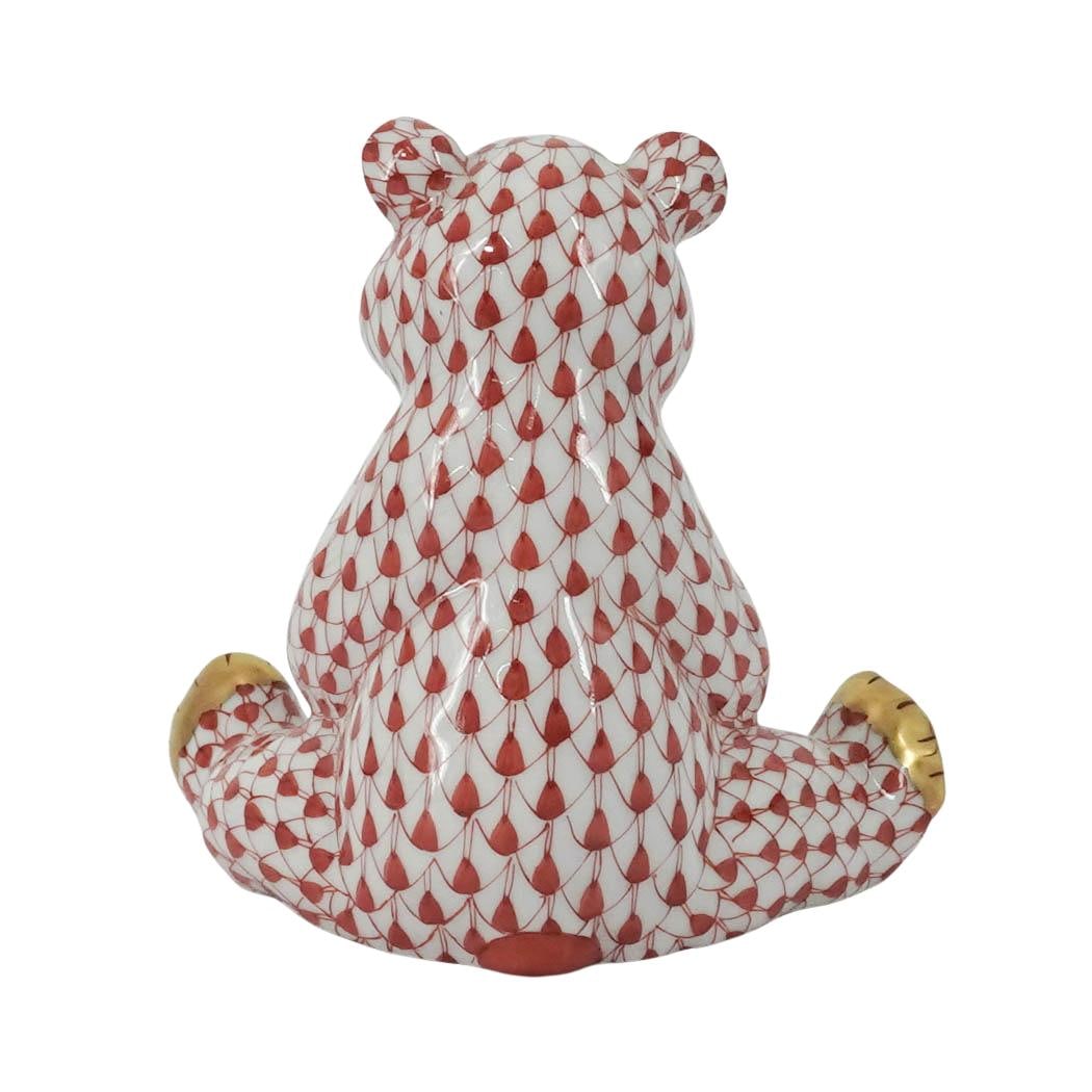 Herend Porcelain Rust Fishnet Bear - 5
