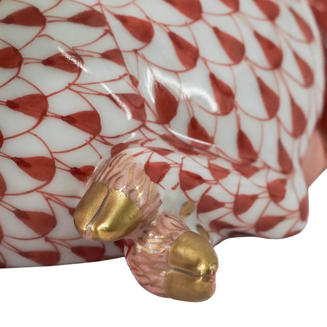 Herend Rust Fishnet Porcelain Ram - 12