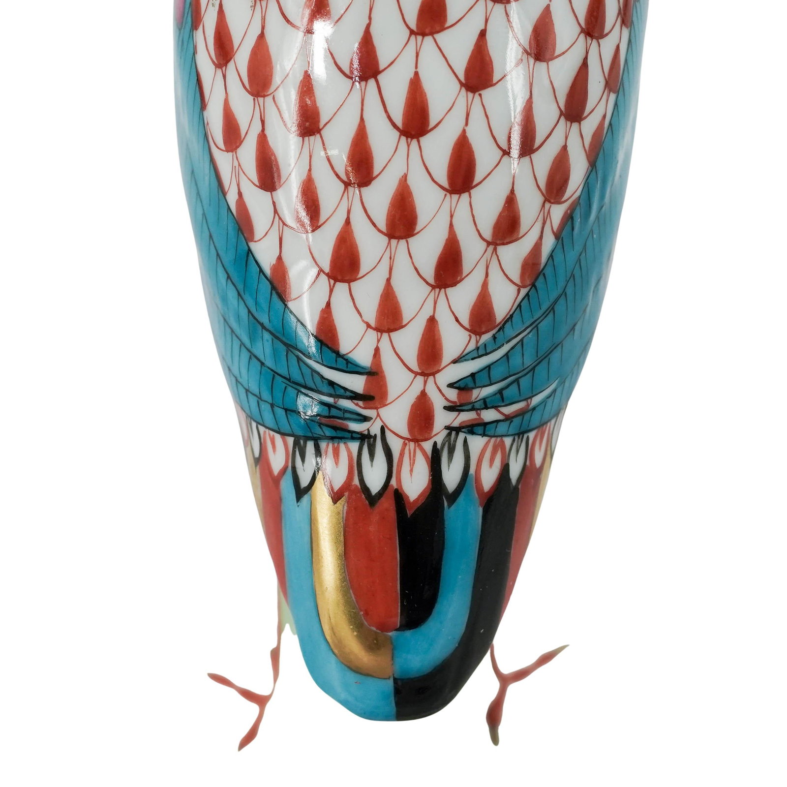 Herend Rust Fishnet Porcelain Bird - 11