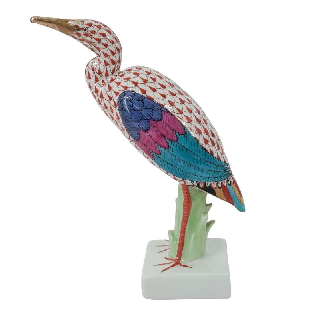 Herend Rust Fishnet Porcelain Bird - 3