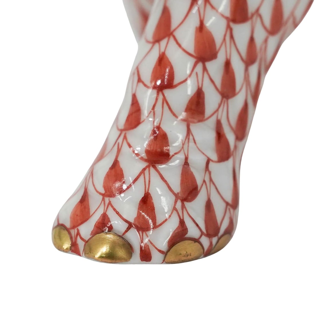 Herend Porcelain Rust Fishnet Elephant - 11
