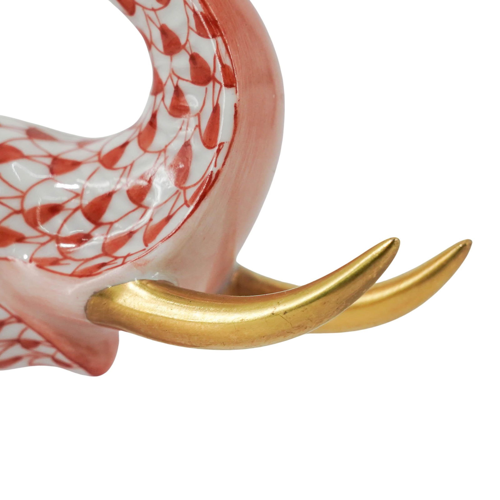 Herend Porcelain Rust Fishnet Elephant - 12