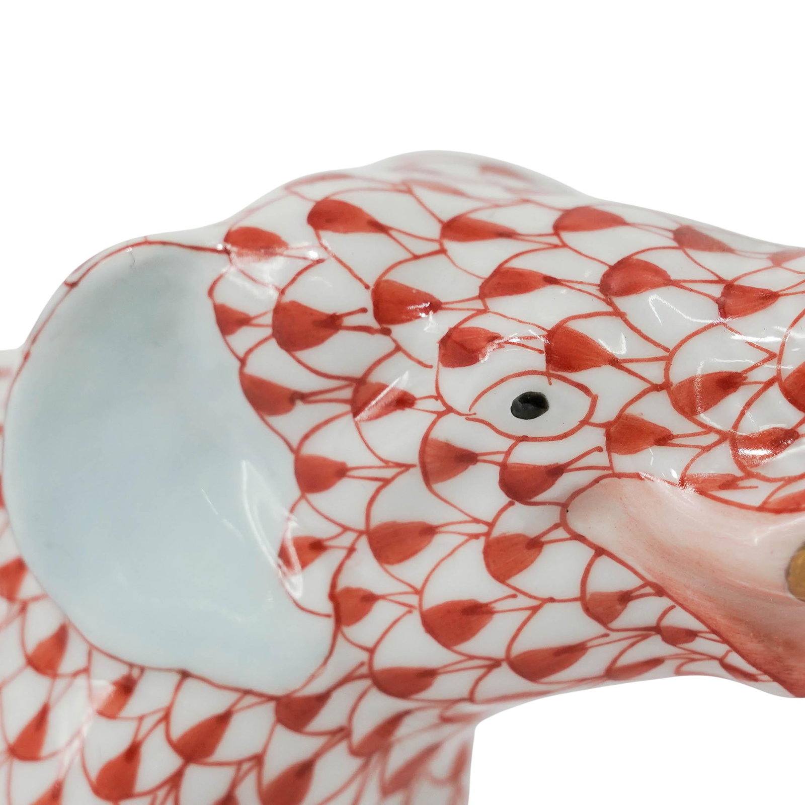 Herend Porcelain Rust Fishnet Elephant - 13