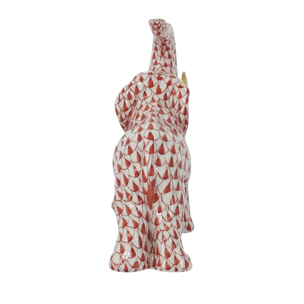 Herend Porcelain Rust Fishnet Elephant - 4