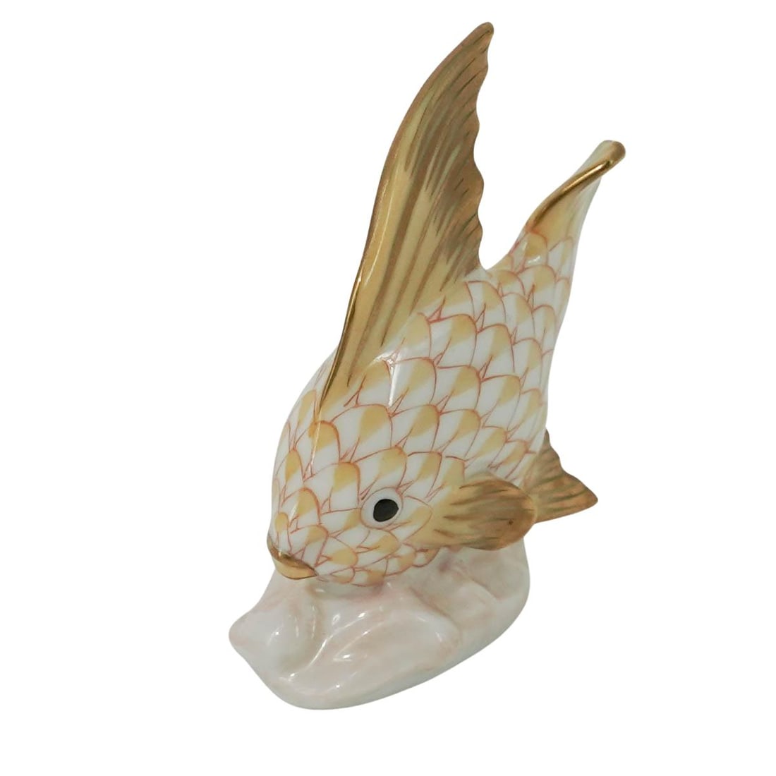 Herend Butterscotch Fishnet Porcelain Sailing Fish - 2