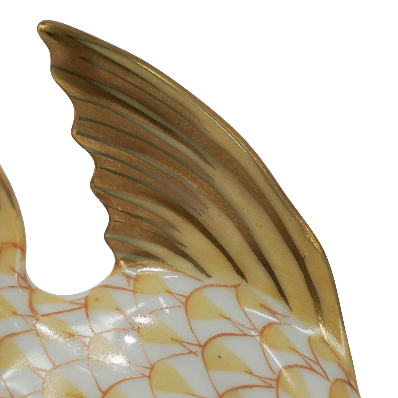 Herend Butterscotch Fishnet Porcelain Sailing Fish - 4