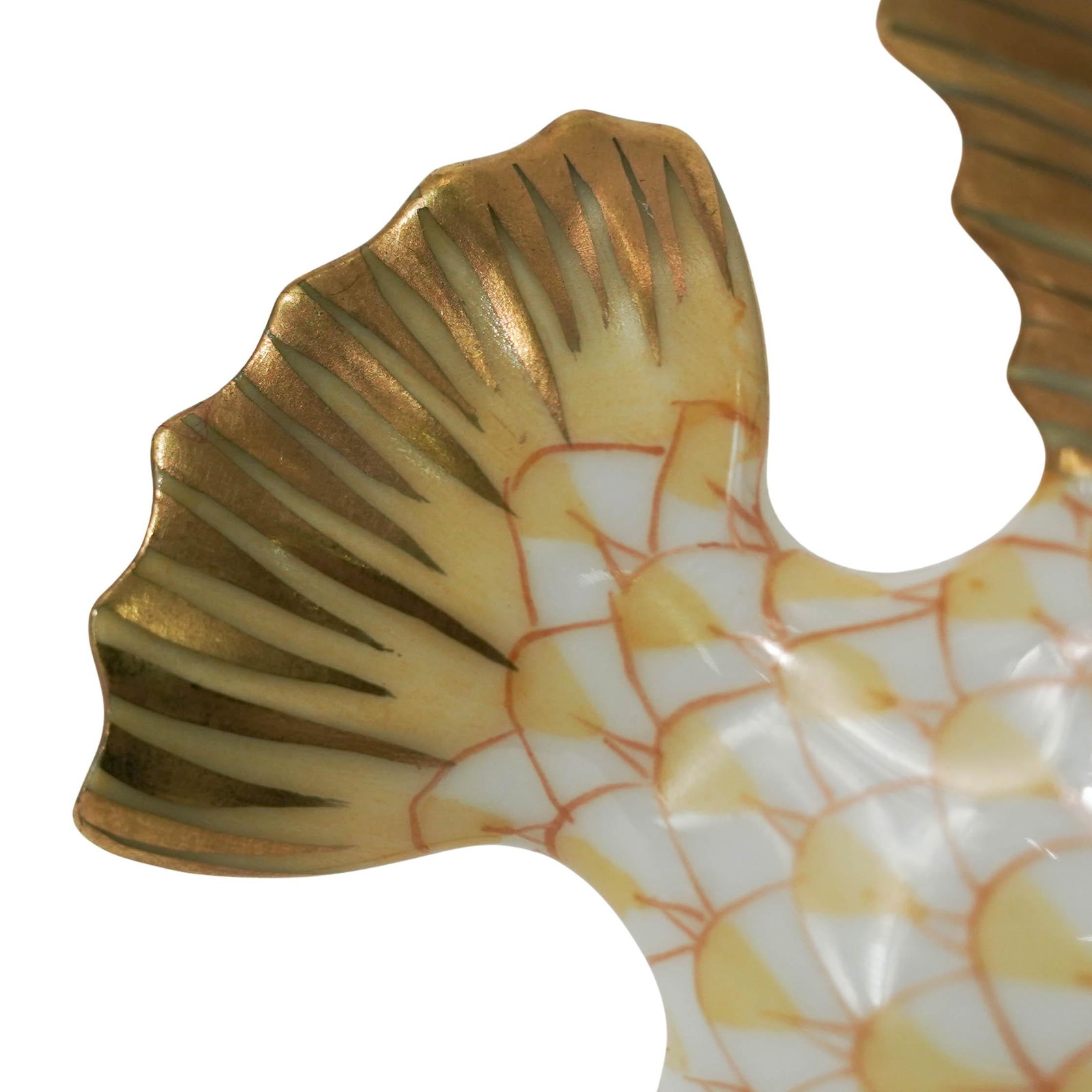 Herend Butterscotch Fishnet Porcelain Sailing Fish - 5