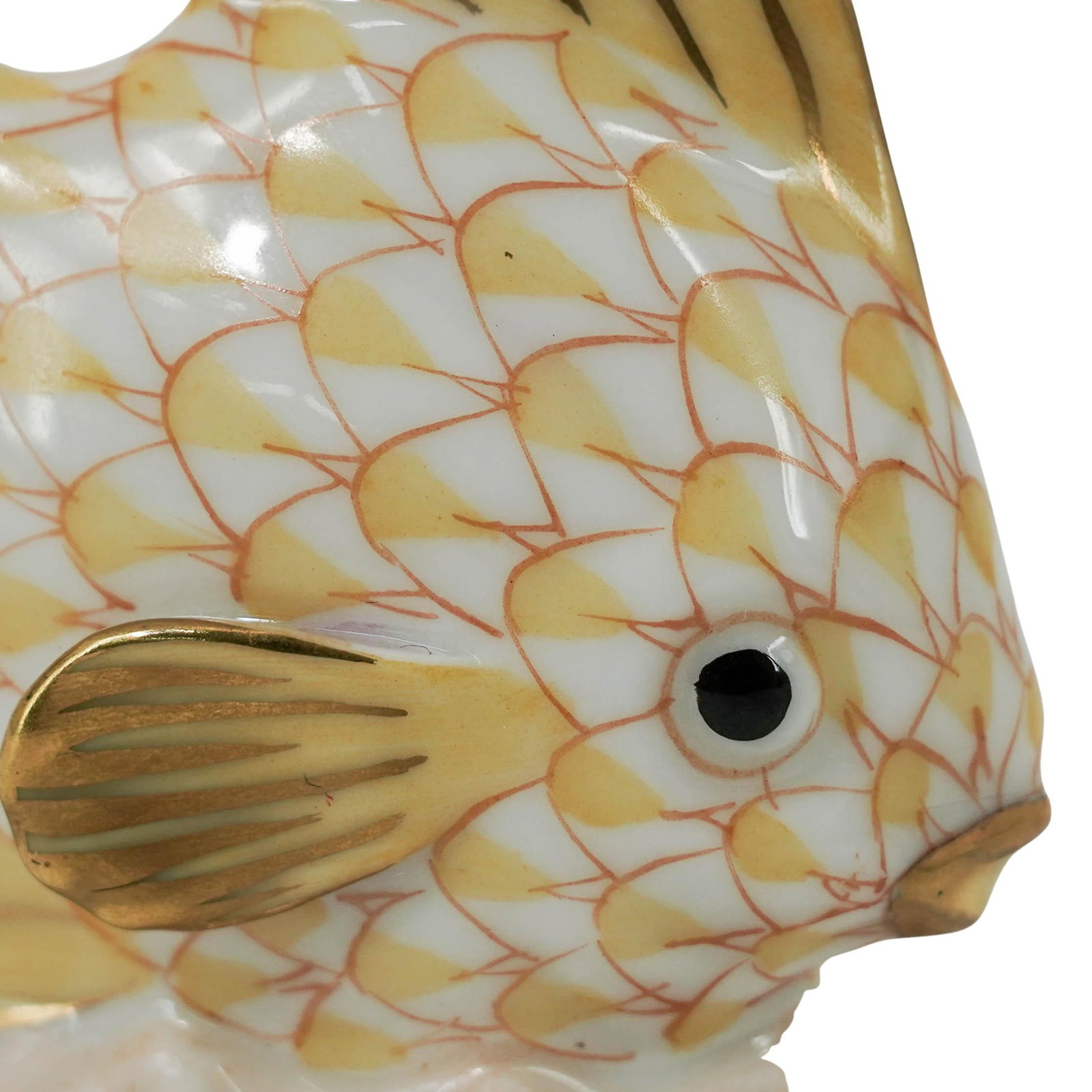 Herend Butterscotch Fishnet Porcelain Sailing Fish - 6