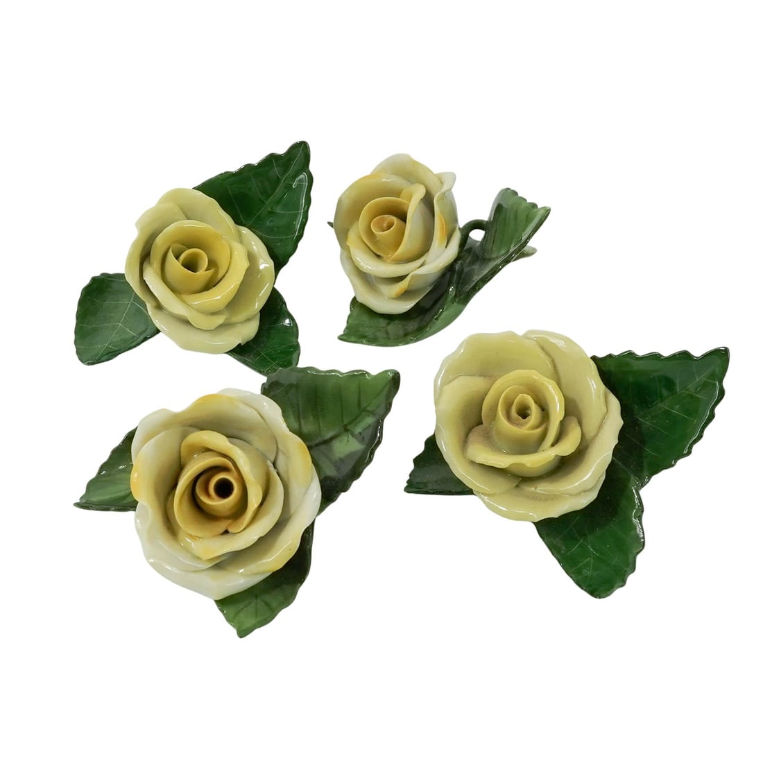 (4 pcs) Herend Porcelain Yellow Roses (1 of 20)