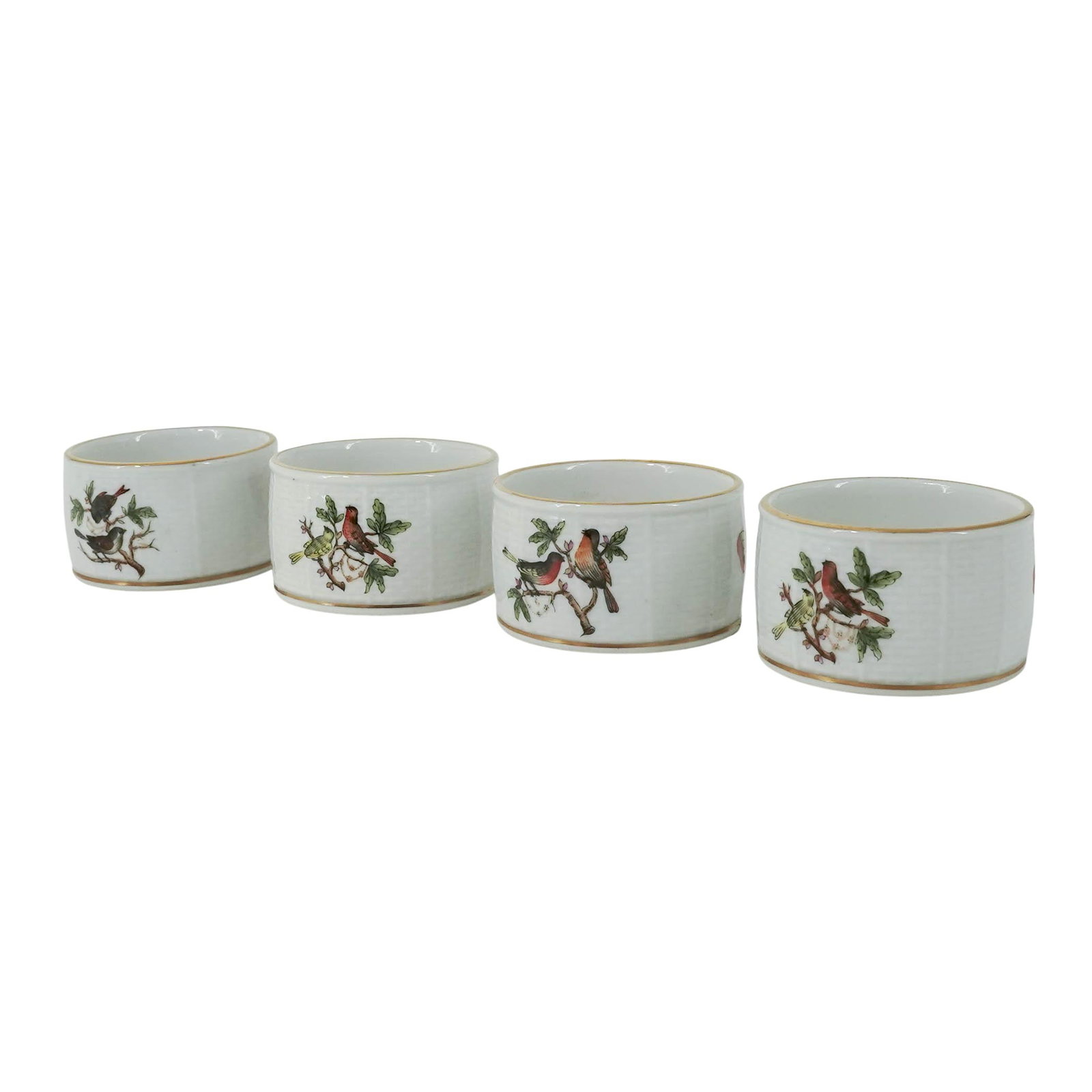 (4 pcs) Herend "Rothschild Bird" Porcelain Napkin Rings (1 of 13)