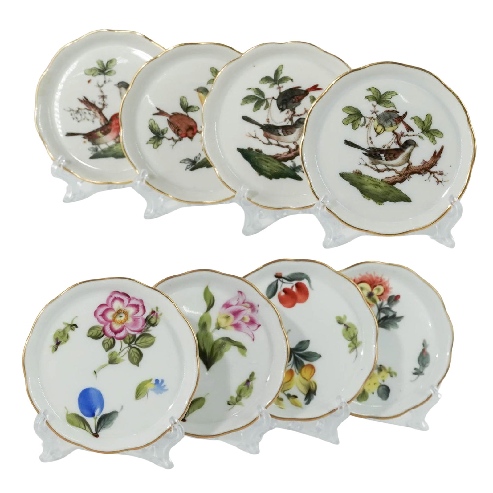(8 pcs) Herend "Fruits and Flowers" & "Rothschild Bird" Porcelain Coasters (1 of 11)