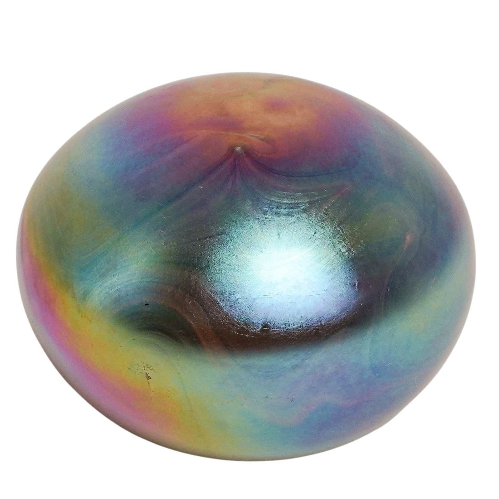 Vintage Signed Iridescent Art Glass Paperweight (1 of 4)