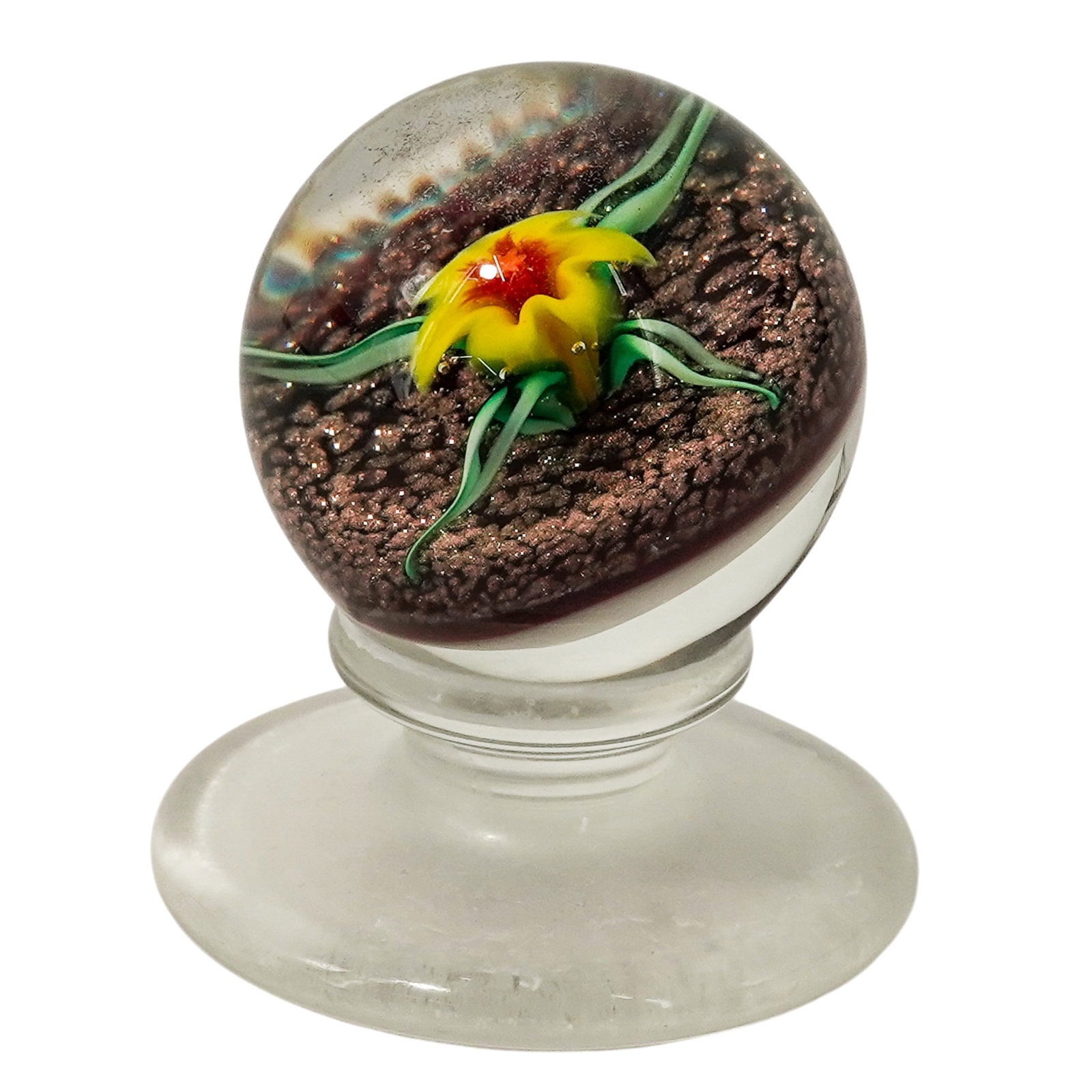 Charles Kaziun Jr. Spider Lily Pedestal Paperweight (1 of 7)