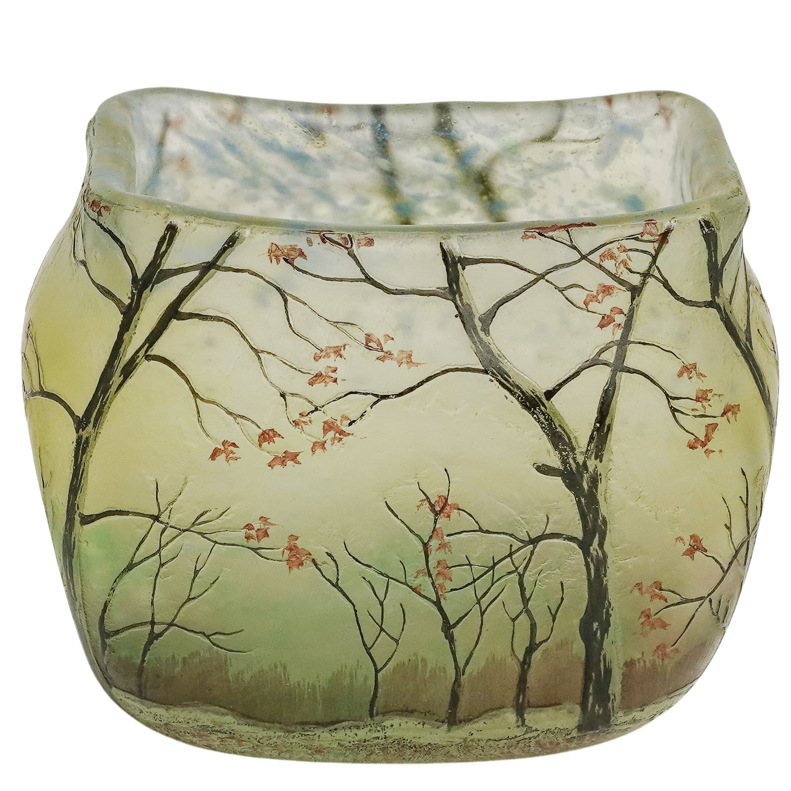 François Theodore Legras (French, 1839-1916), Cameo Glass Vase: François Theodore Legras (French, 1839-1916), Cameo Glass Vase Early 20th Century, France François Théodore Legras (French, 1839–1916) Cameo Glass Vase. Art Nouveau-style cabinet vase featuring a
