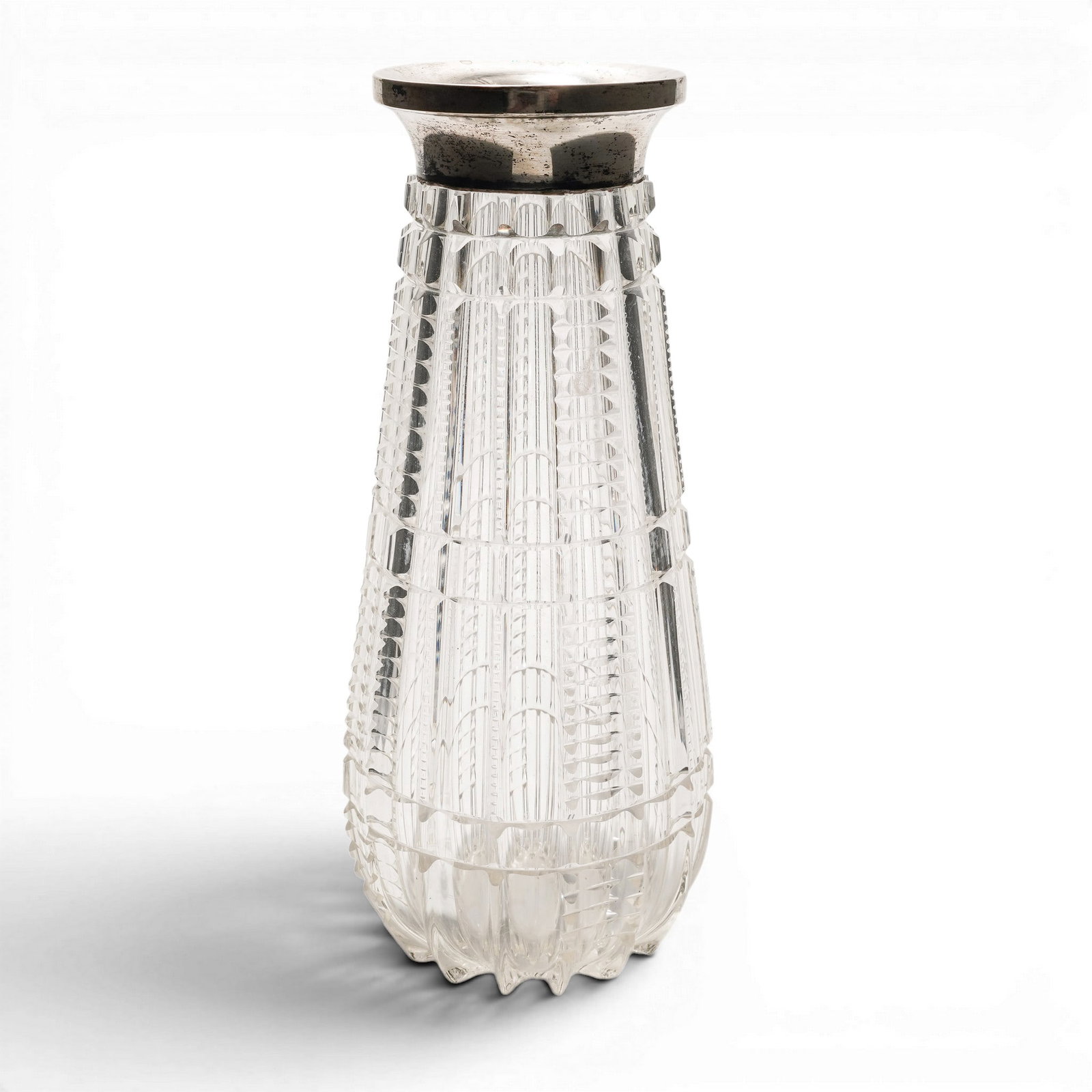 Antique Gebruder Friedlander German Silver Mounted Glass Vase (1 of 2)