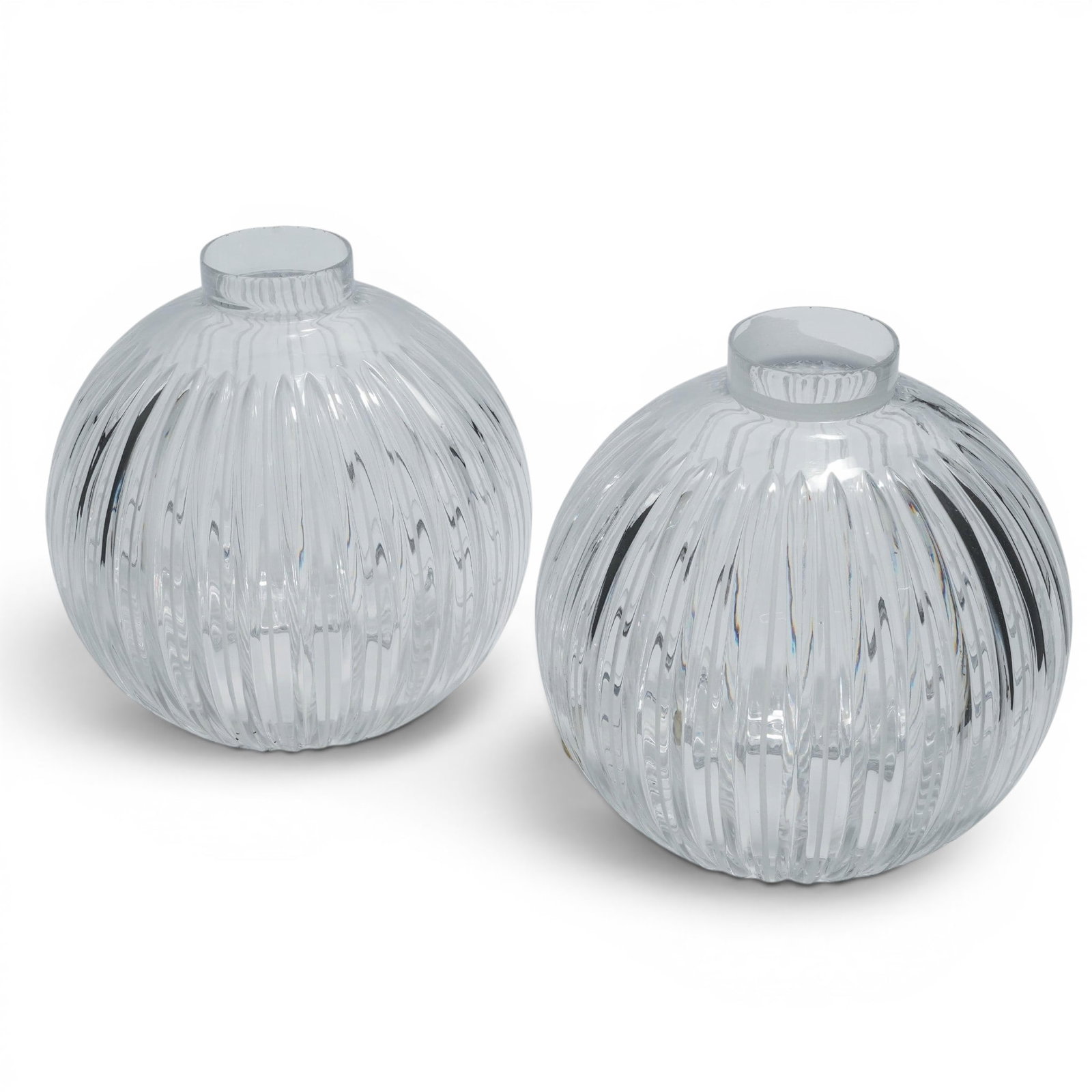 Pair French Crystal Globe Oil Lamp Shades (1 of 11)