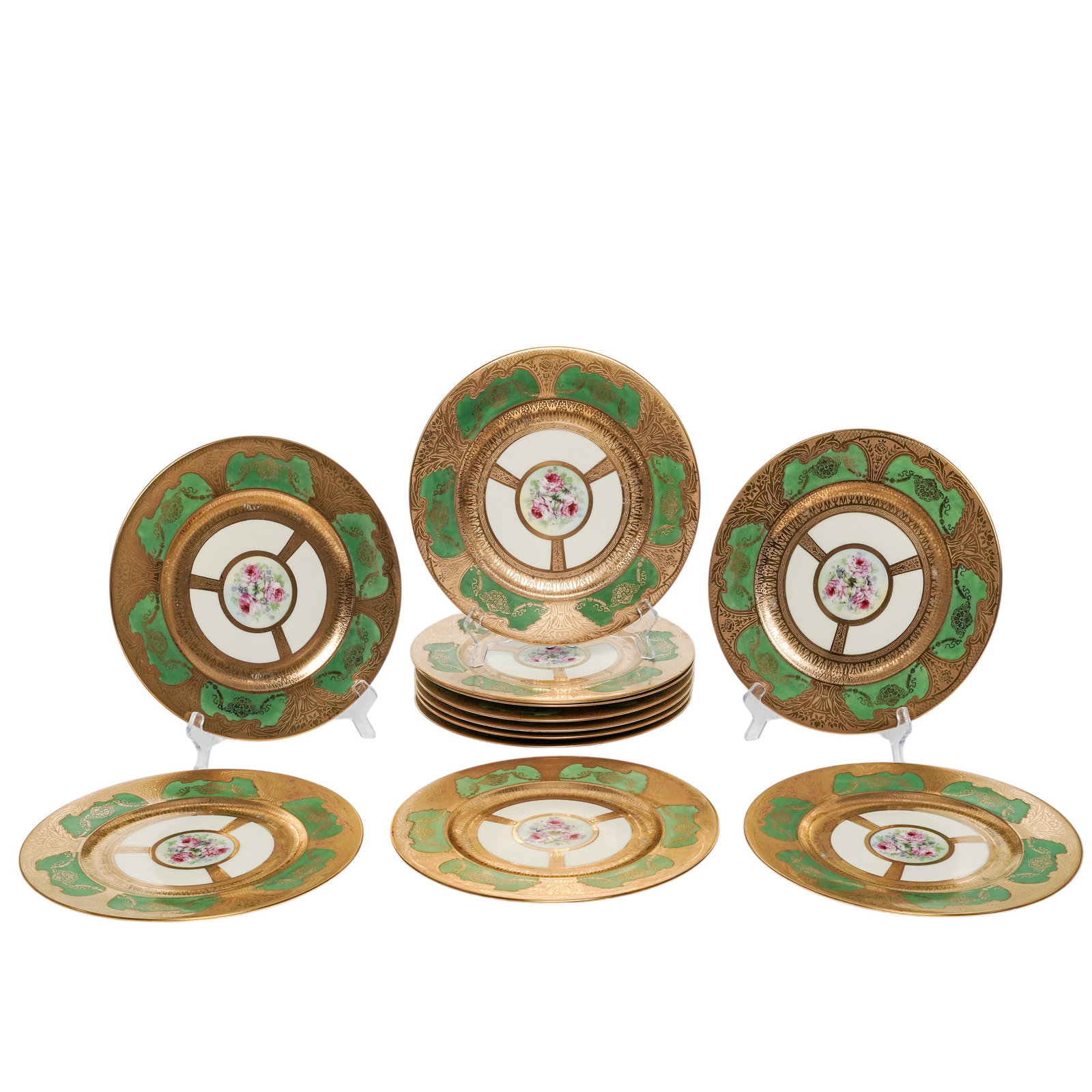 (12pc) Antique Royal Bavarian Selb Porcelain Plates (1 of 7)