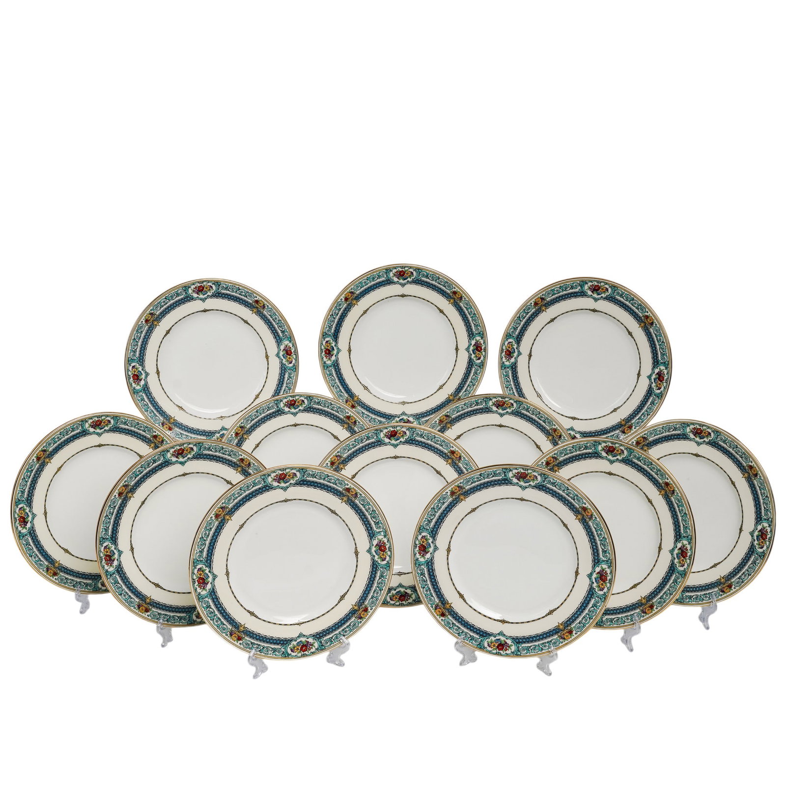 (12 pc) Minton's England 'Helena' Porcelain Dessert Plates (1 of 8)