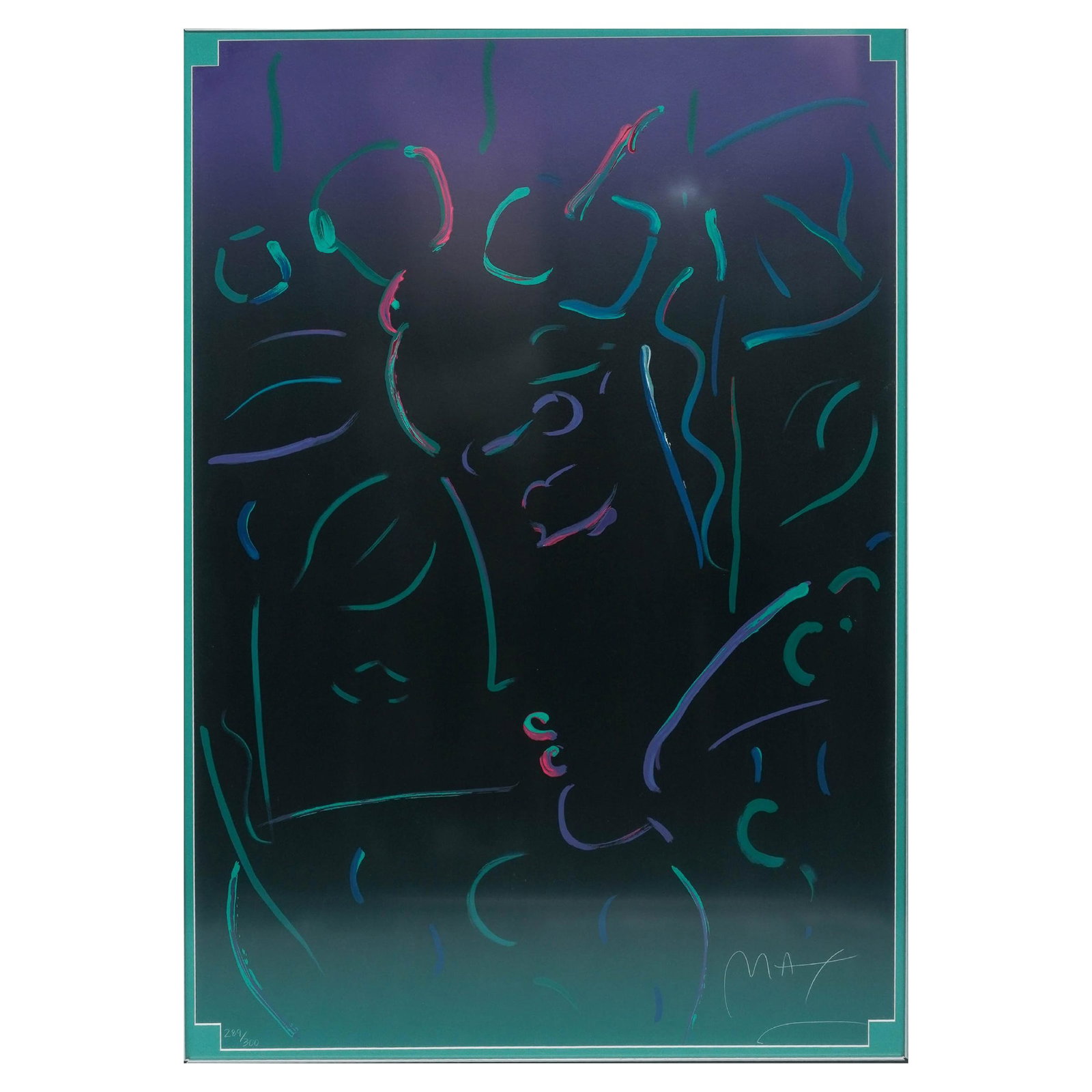 Peter Max (American, b. 1937) "Midnight Profile" Large Lithograph (1 of 7)