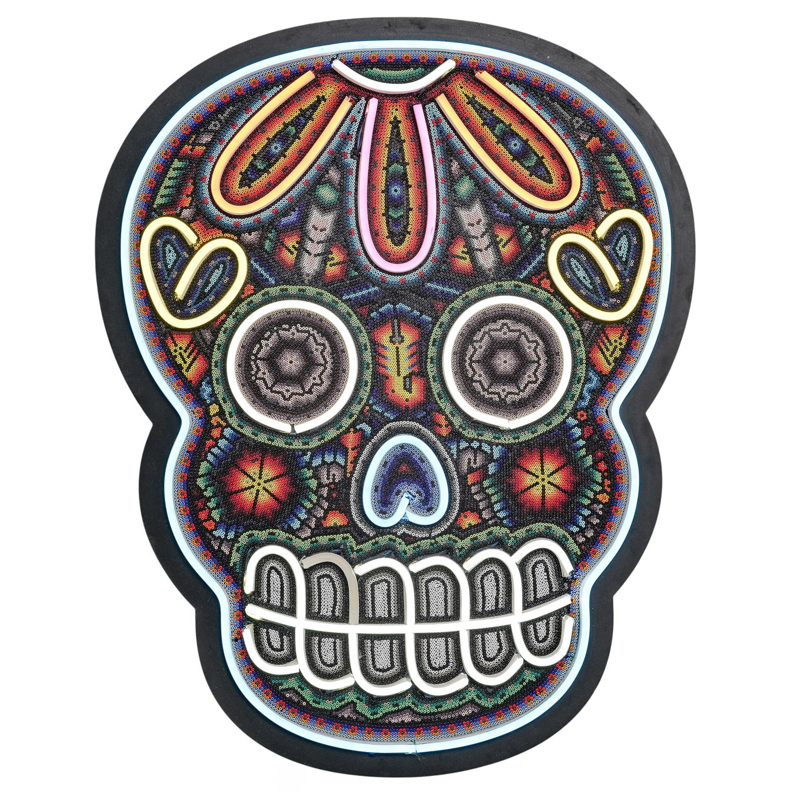Chroma aka Rick Wolfryd, (American, 1953-), ‘Day of the Dead 2025’ LED Wall Sculpture: Chroma aka Rick Wolfryd, (American, 1953-), ‘Day of the Dead 2025’ LED Wall Sculpture 21st Century, Mexico Chroma, or Rick Wolfryd, “Day of the Dead” LED wall sculpture, modeled as a color