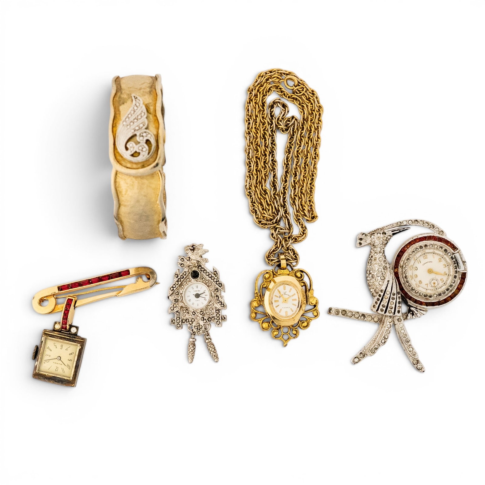(5pc) Vintage Ladies' Timepieces & Watch Jewelry (1 of 9)