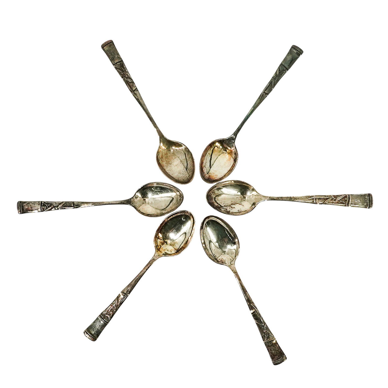 (6pc) K. Uyeda Japanese Sterling Silver Demitasse Spoons (1 of 13)