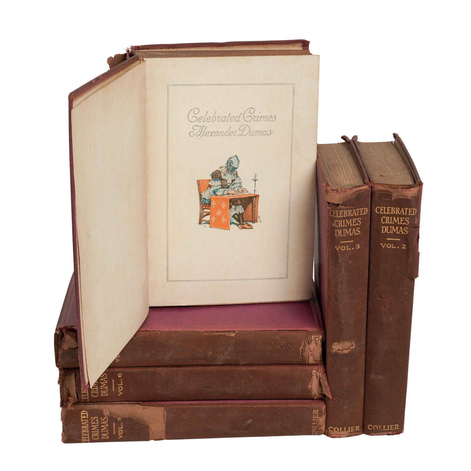 (6 pc) Alexander Dumas "Celebrated Crimes" 6 books Set: (6 pc) Alexander Dumas "Celebrated Crimes" 6 books Set c. 1910. USA Alexander Dumas "Celebrated Crimes" 6 books Set published by P.F. Collier & son company, New York, copyright 1910. The lot