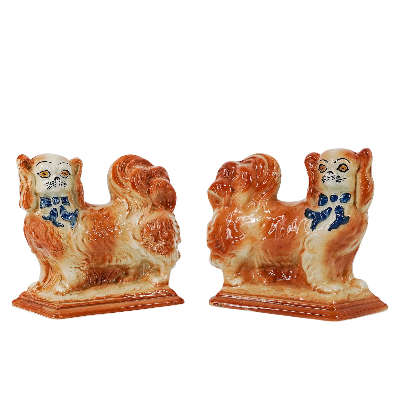 Pair of Staffordshire Pottery Ceramic Pekingese Dogs (1 of 20)
