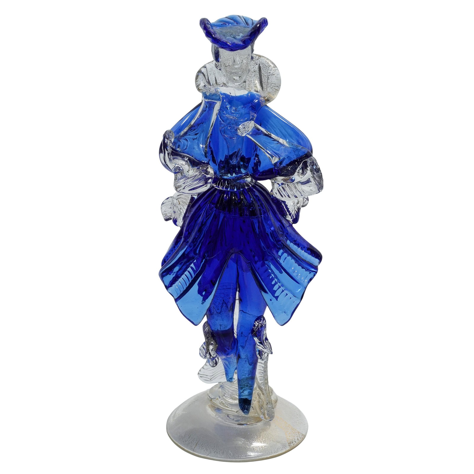 Murano Glass Venetian Goldonian Gentleman Figurine: Murano Glass Venetian Goldonian Gentleman Figurine 20th century, Italian This sculpture inspired by the 18th century "Goldonian" period of Venice, known for its elaborate costumes and artistic flair. 