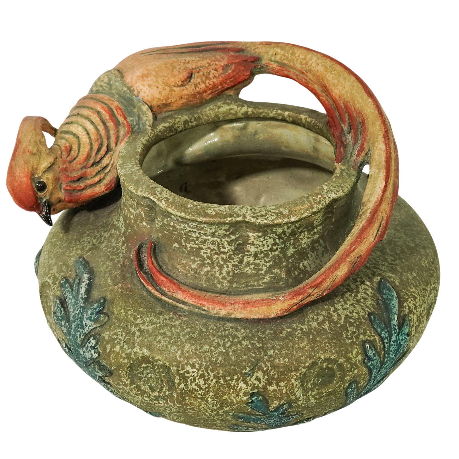 Antique Czech Amphora Ceramic Pheasant Vase (1 of 13)