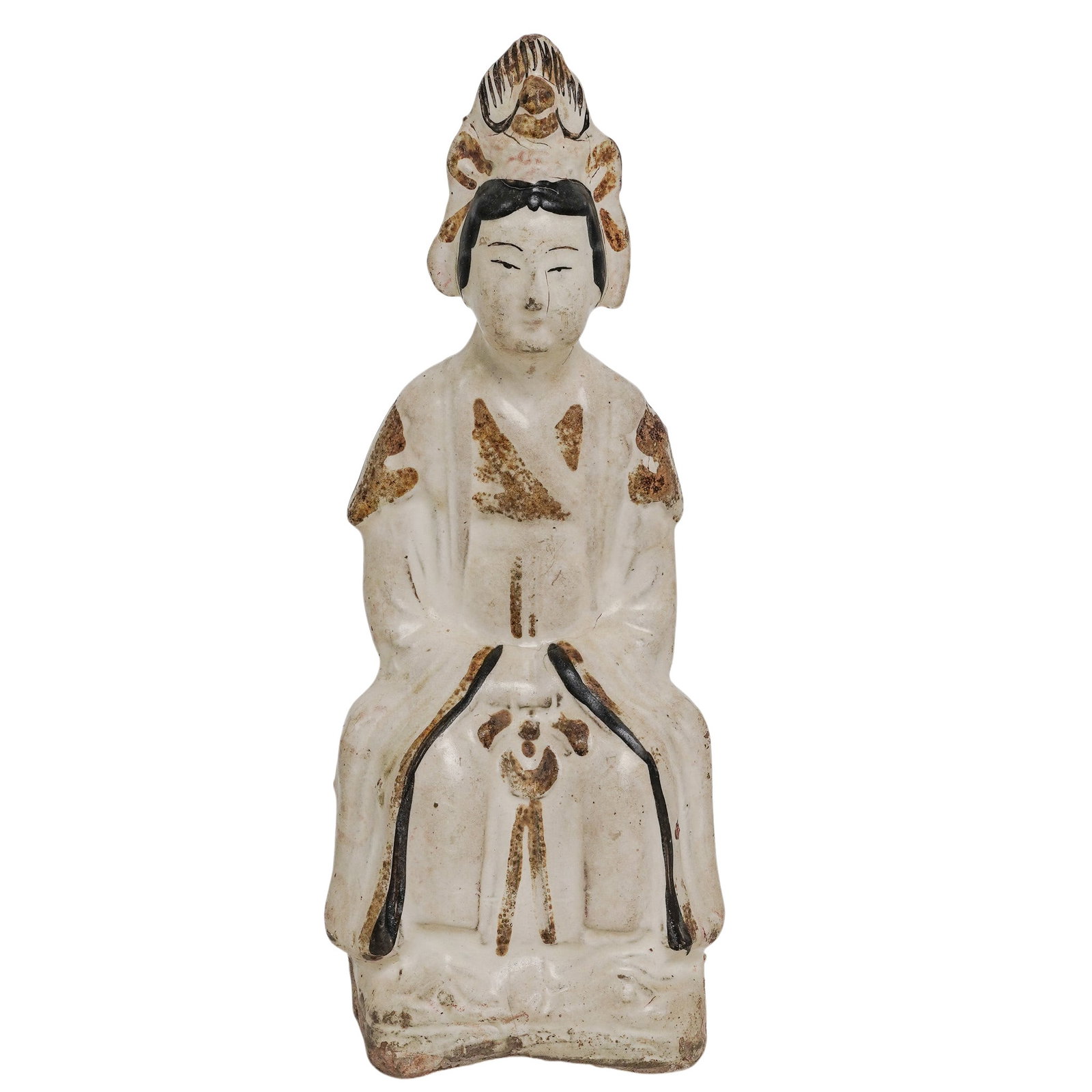 Antique Chinese Stoneware Seated Geisha (1 of 8)