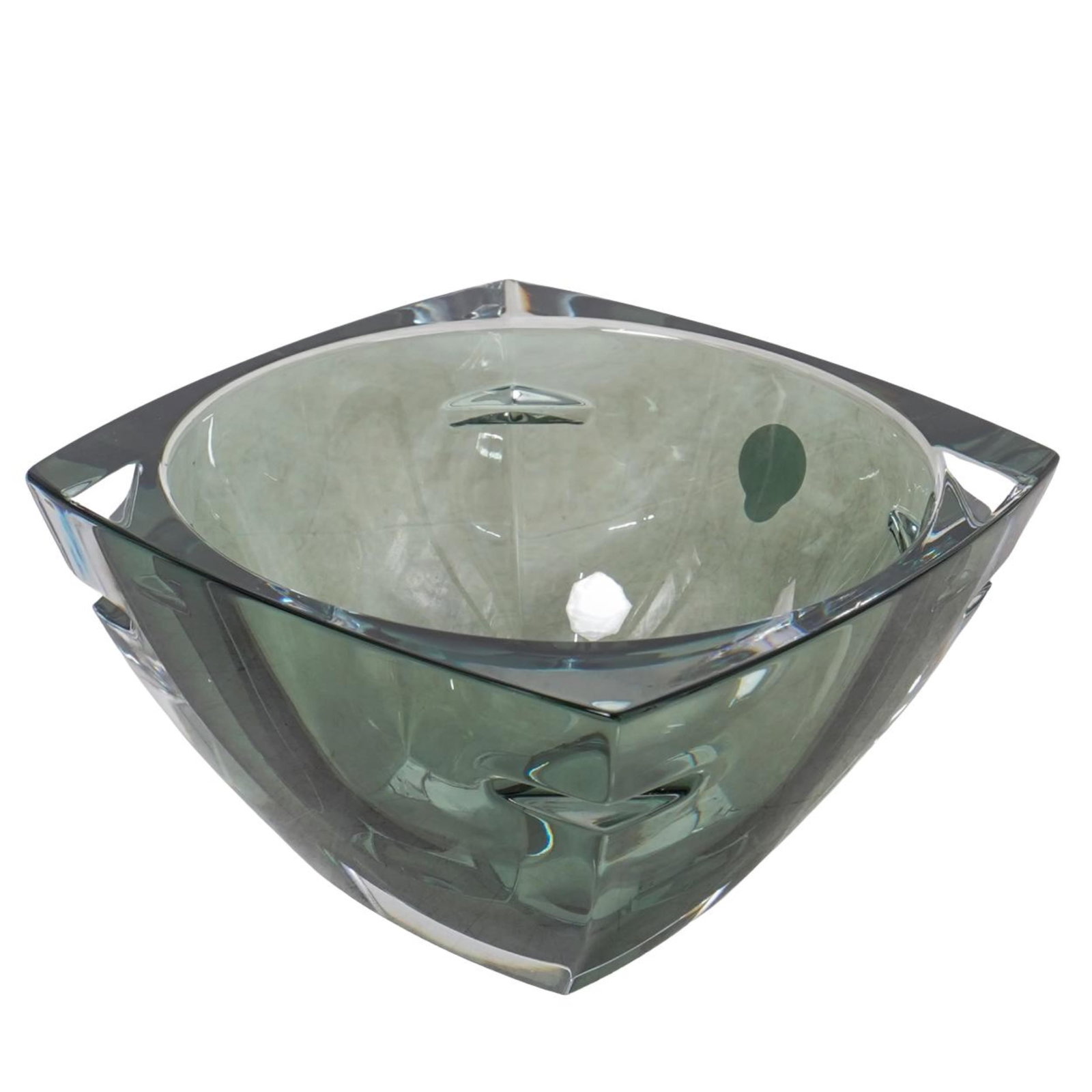 Waterford "Fern" Green Crystal Bowl: Waterford "Fern" Green Crystal Bowl 20th century, Slovenia A Waterford green crystal candy dish. Marked with gilt seahorse label on side near mouth rim and etched "Waterford" on bottom with original r