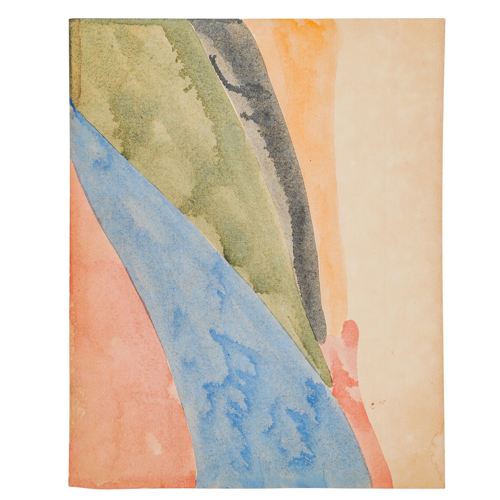 (3 pc) Vintage Abstract Watercolors On Paper (1 of 6)