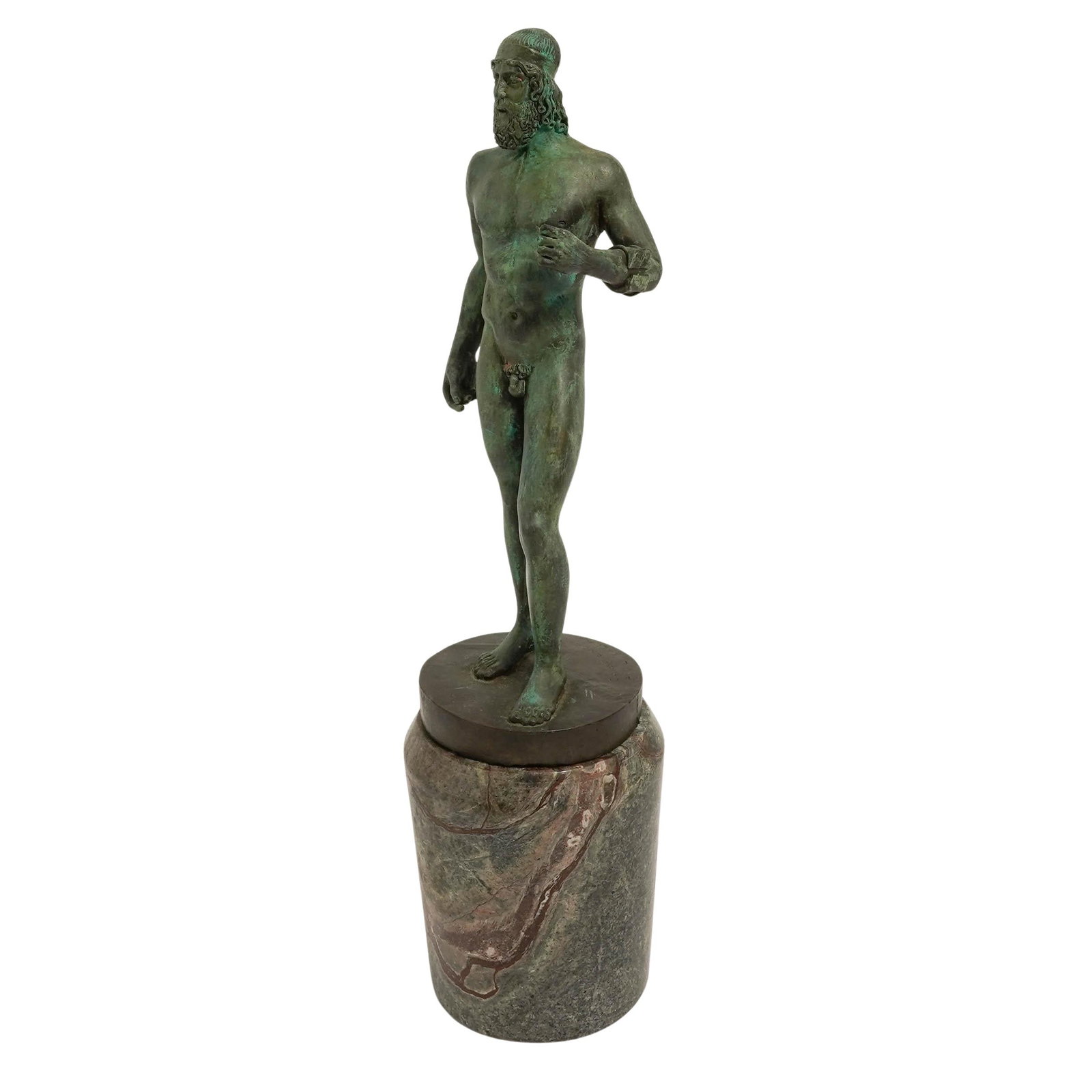 Casabianca Foundry Bronze Sculpture Nude Riace Warrior: Casabianca Foundry Bronze Sculpture Nude Riace Warrior 20th century, Lucca Italy The bronze sculpture of a nude, bearded male figure is a replica of one of the famous Riace Warriors.The original Greek