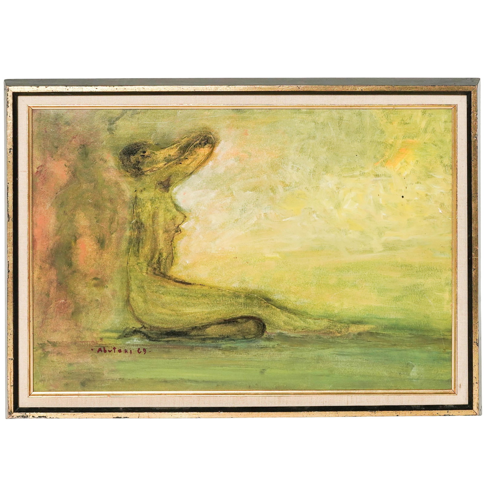 Signed Abstract Oil on Board Painting (1 of 6)