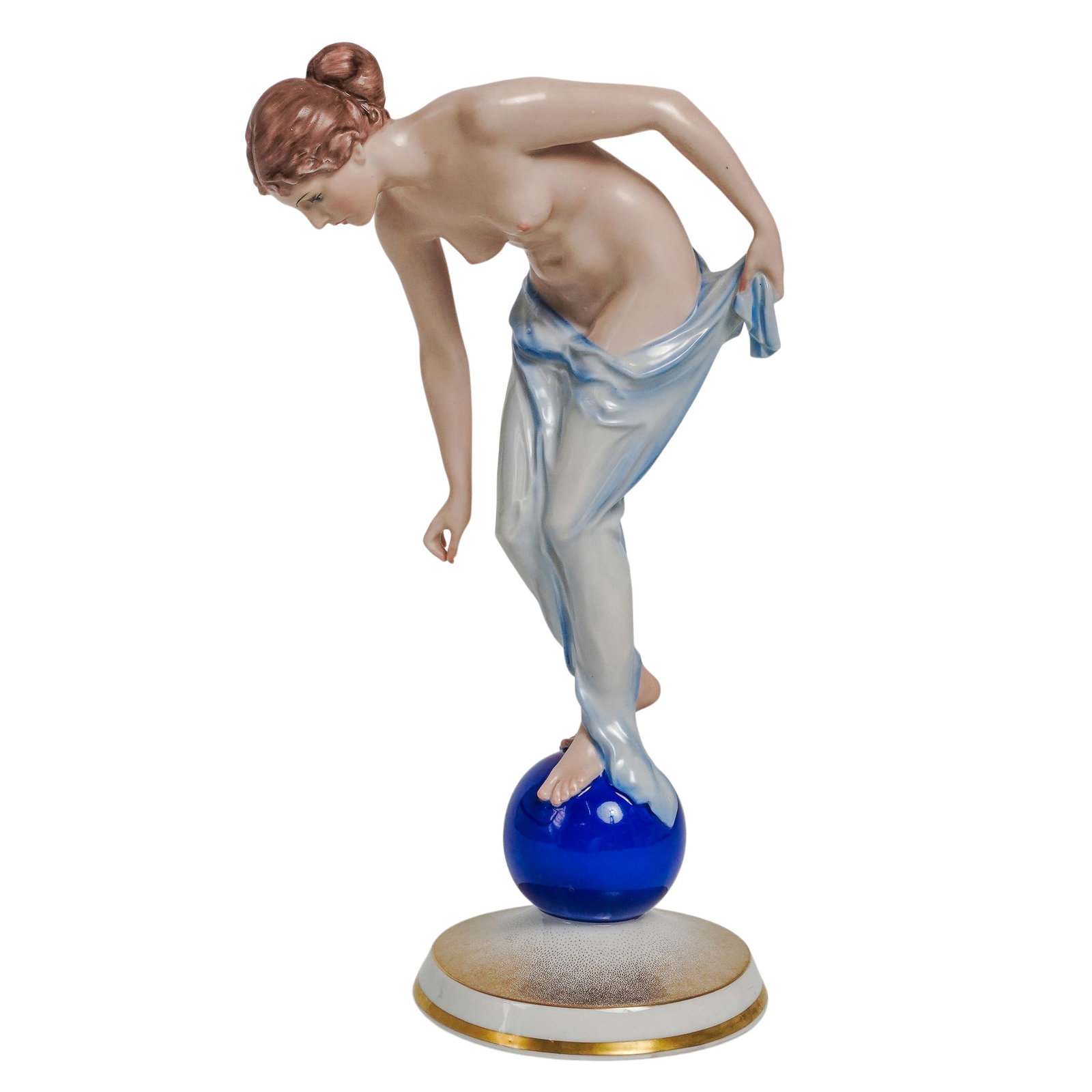 Rosenthal Ernst Wenk (German, 1865-1929) "Fortuna" Nude Porcelain Figurine (1 of 6)