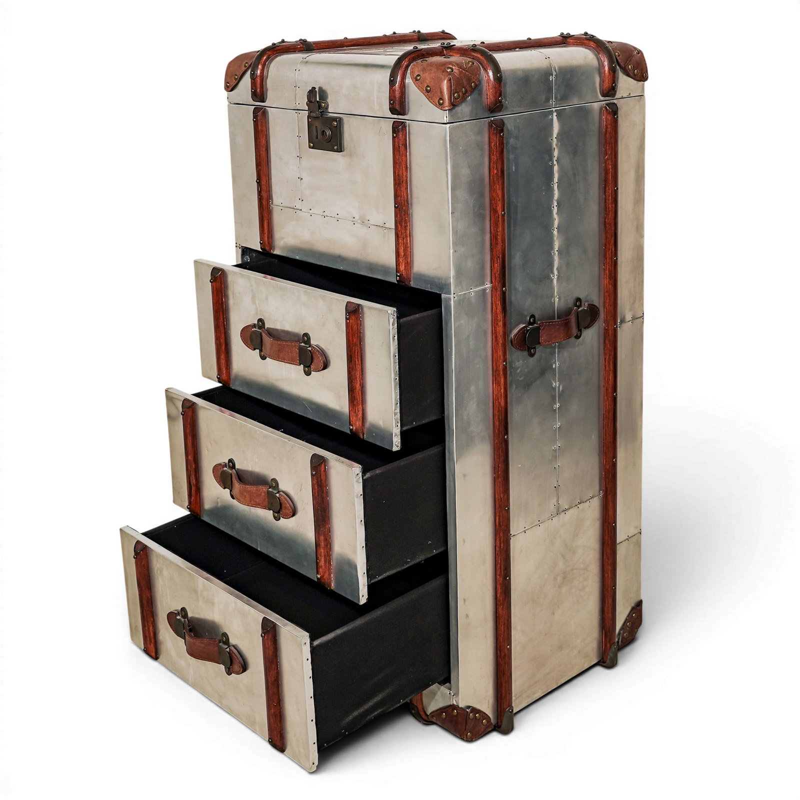 Restoration Hardware "Richard's" Chest: Restoration Hardware "Richard's" Chest Late 20th-early 21st century, American Richards' Trunk Large Chest from Restoration Hardware's Richards' Trunk Collection.This specific tallboy model features a 